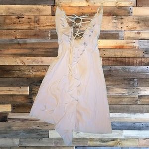 Flavio Castellani Mini Dress White Lace-Up Back